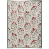 Hand-Knotted High-Quality Ivory and Green Area Rug