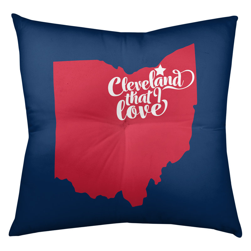 Coussin de plancher touffeté, Cleveland, 30 po x 30 po, Marine / Rouge