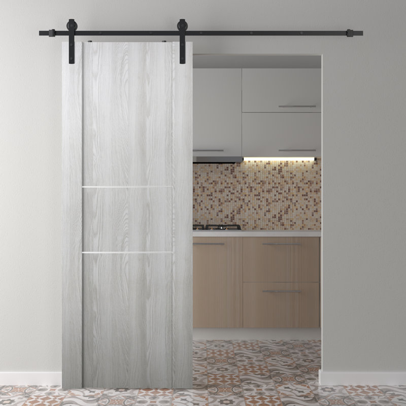 Porte de grange en bois, 29,75 po x 79,37 po, Chêne Veralinga