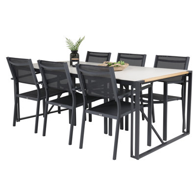 Deandre 6 - Person Acacia Patio Dining Set with Rectangular Table