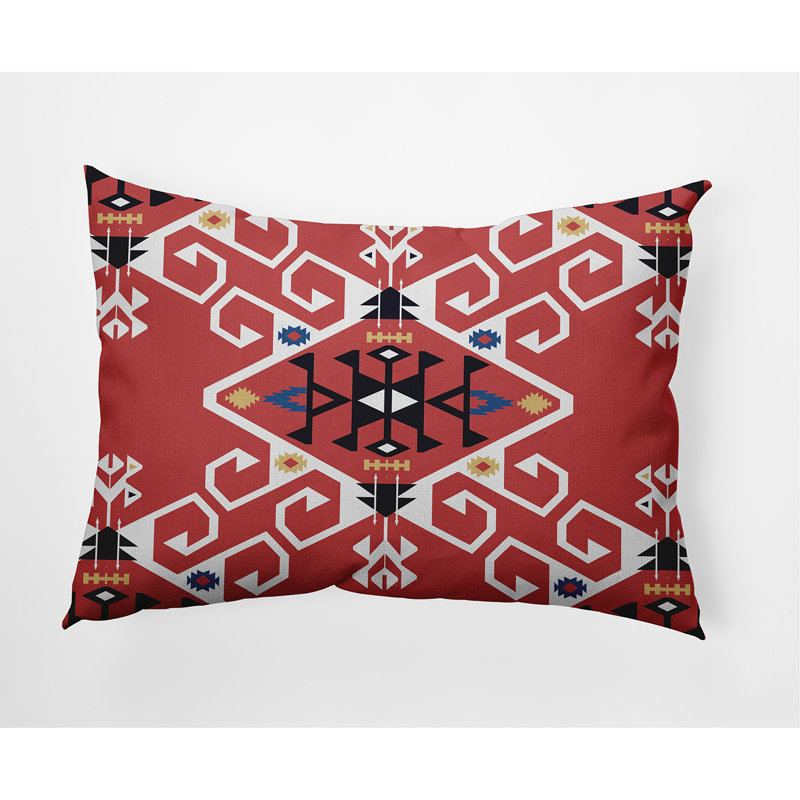 Housse et insert de coussin rectangulaire d'extérieur Jodhpur Medallion, Orange