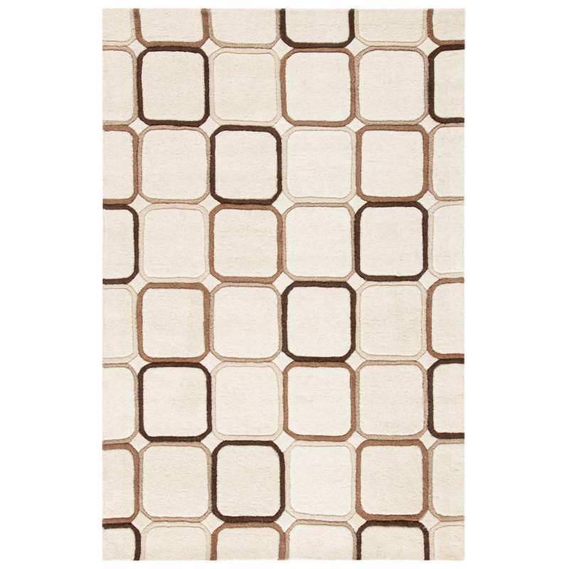 Tapis géométrique en laine et viscose touffeté à la main Steuart, Rectangle 2 pi x 3 pi