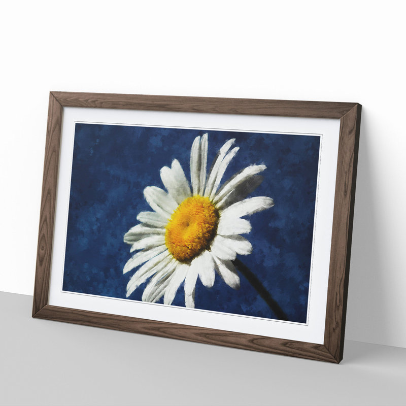 White Daisy Vol.5 Painting - Picture Frame Graphic Art, Walnut, 36cm H x 48cm W x 2cm D