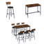 Pub High Dining Table Set, Industrial Style Pub Table, Pu Leather Bar Chairs-97893297-97893298-97893299