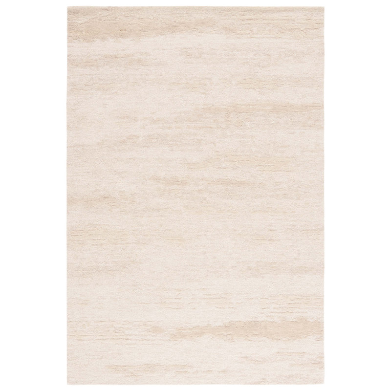 Tapis beige en laine / coton touffeté à la main Lacie, Rectangle 4 pi x 6 pi