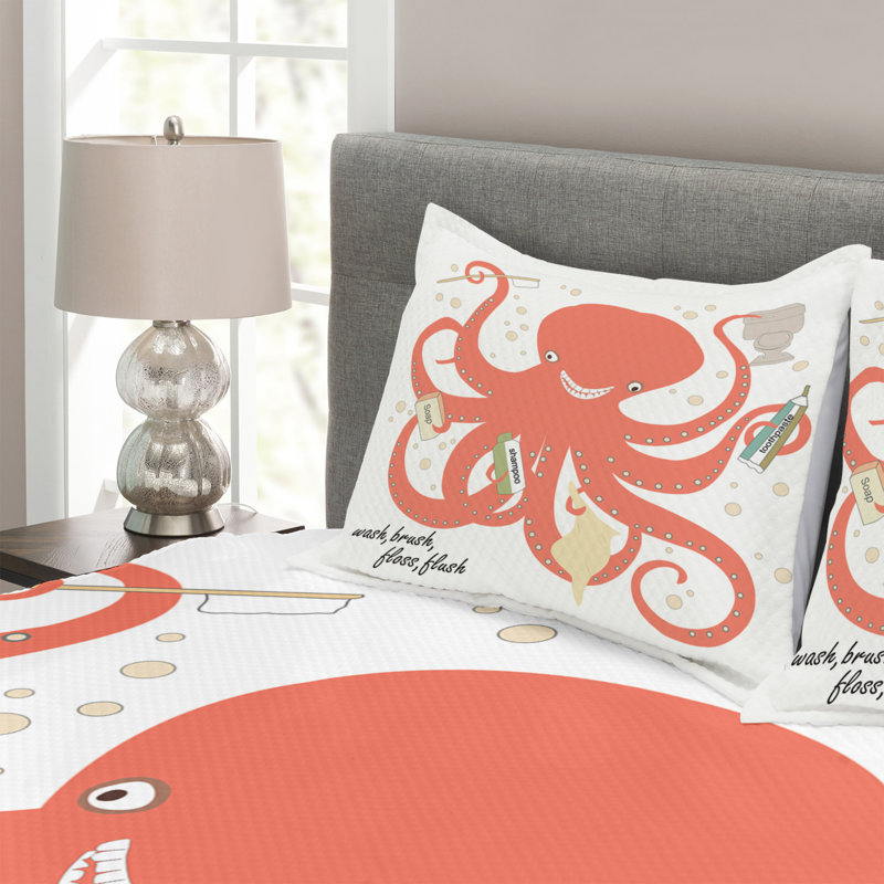 Animal Print Bedspread with Pillow Shams Included, 220 x 264 cm
