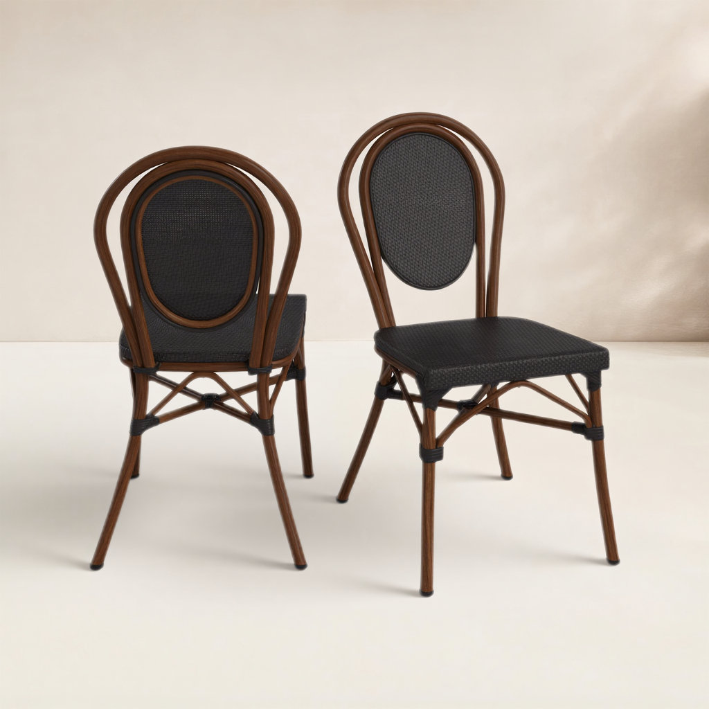 Abode Stackable Patio Side Chair, Brown