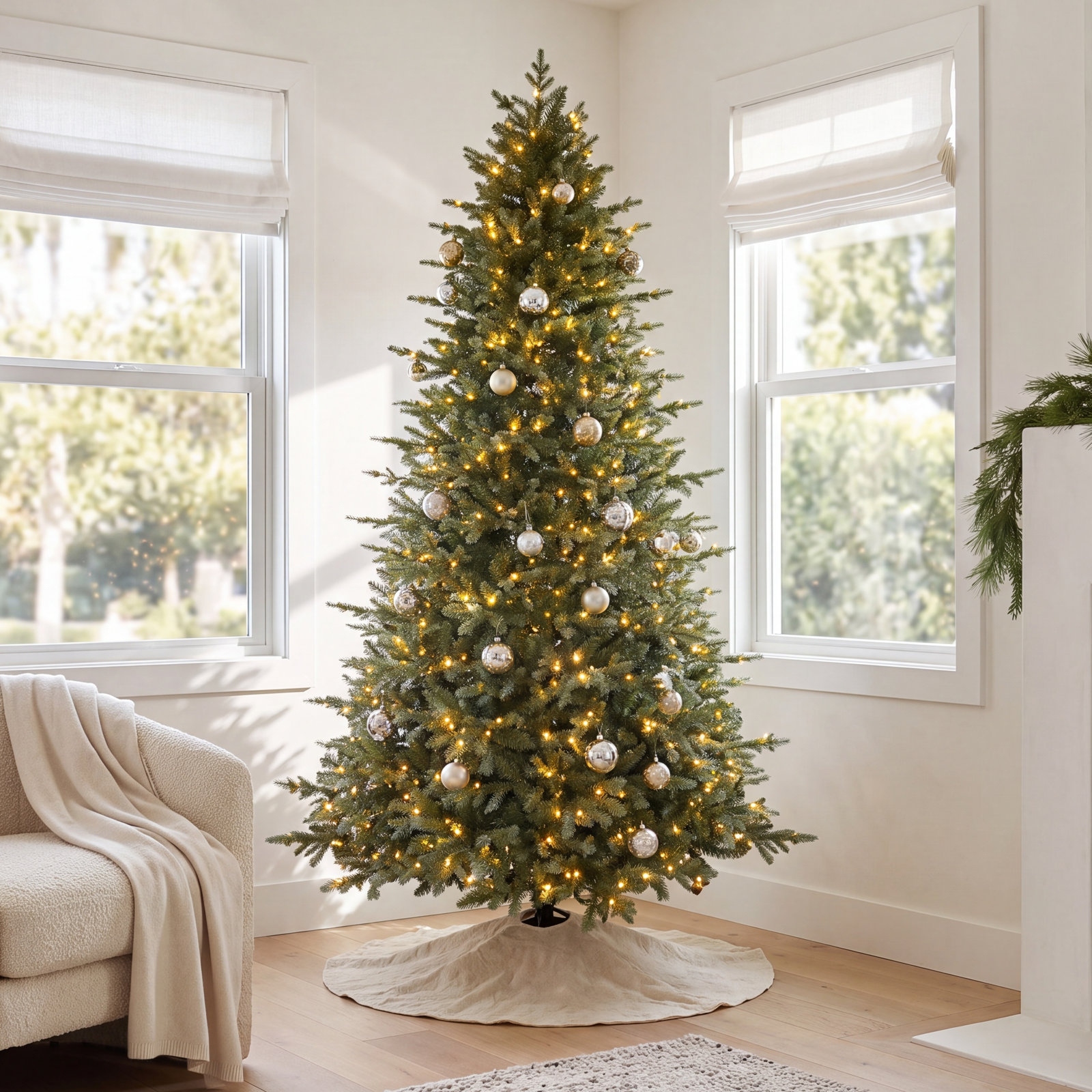 9' Pre-Lit Fir Christmas Tree