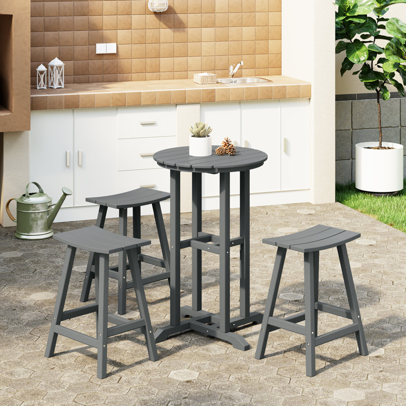 Laguna 3 - Person Patio Dining Set with Round Table, Gray