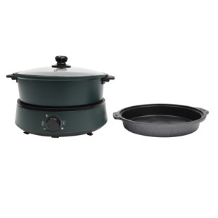 Brentwood Electric Non-stick 6qt Shabu Shabu Pot Fryer With Divider In  Black : Target