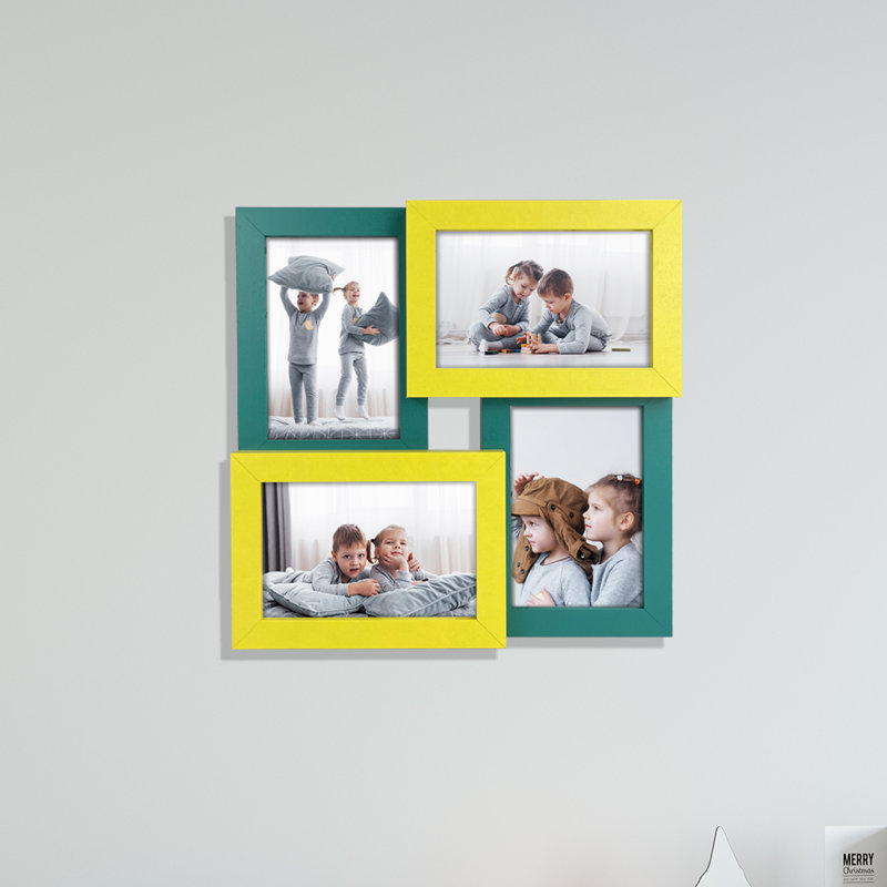 Domicella Matte Picture Frame with Mat, Yellow/Green