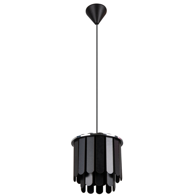 Luminaire suspendu à 1 lumière Pontius, Noir, Noir