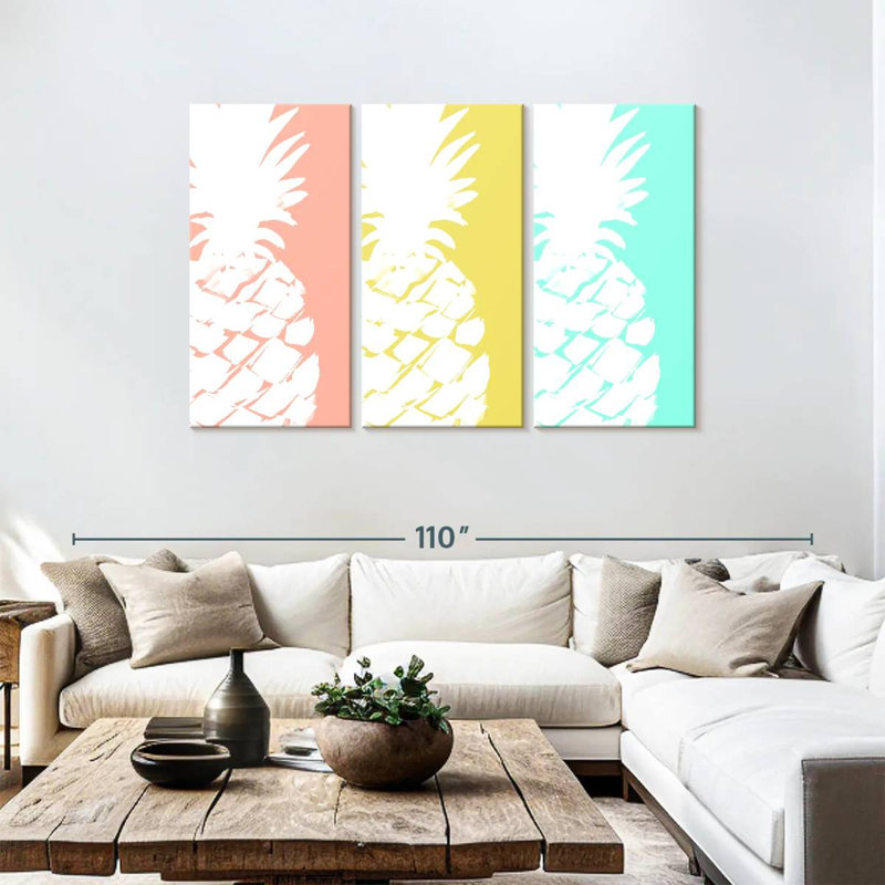 Yarlin Modern Pineapple Trio, 48" H x 74" W