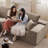Boneless 135.4" Modular Sectional Sofa with Ottoman,Modern U-Shaped Cloud Couch with Deep Seat,Comfy Corduroy 5-Seater Sofa,Sponge Compression Cushions for Living Room,No Assembly-72800279-72800276