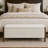 Multifunctional Chenille Storage Bench with Cylindrical Solid Wood Legs-304230505