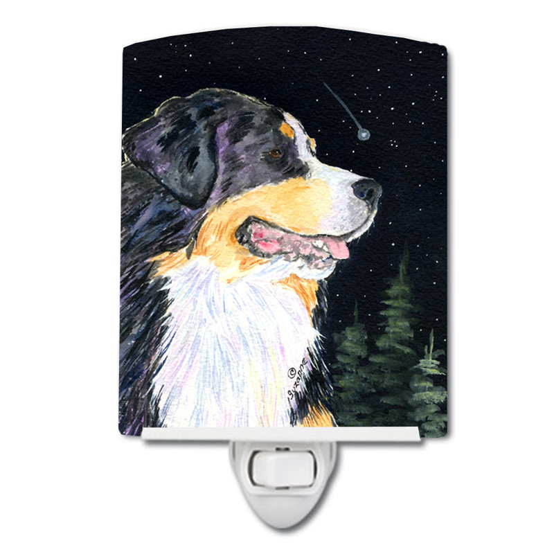 Starry Bernese Mountain Dog Ceramic Night Light