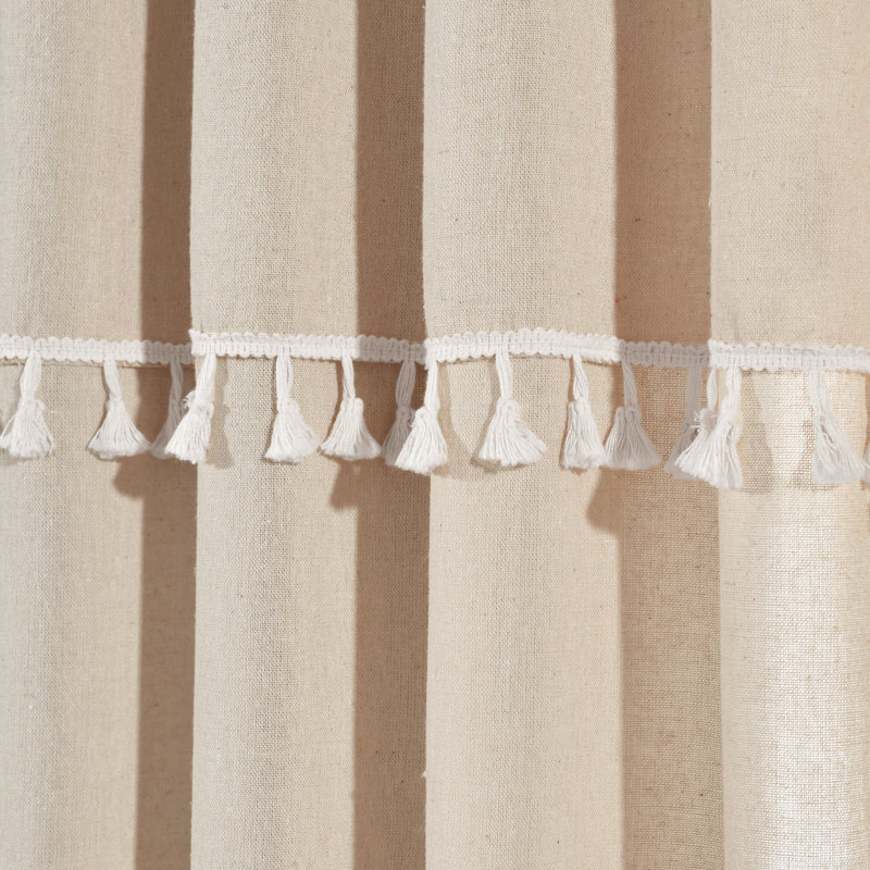 Paire de rideaux semi-transparents avec passe-tringle Ivy, Ivoire