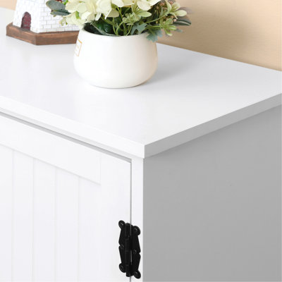 White 48.5" Dining Room Pantry, Storage - Keep Your Area Organized With Adjustable Shelves For Tableware And Linens High Cupboard Pantry Doors A Stylish Practical Solution