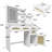 Makeup Vanity With Lights In 3 Tones & Drawers, 4 Pieces, 1 Cabinet, For Bedroom Hues Mirror, Fits Nicely-1261759558