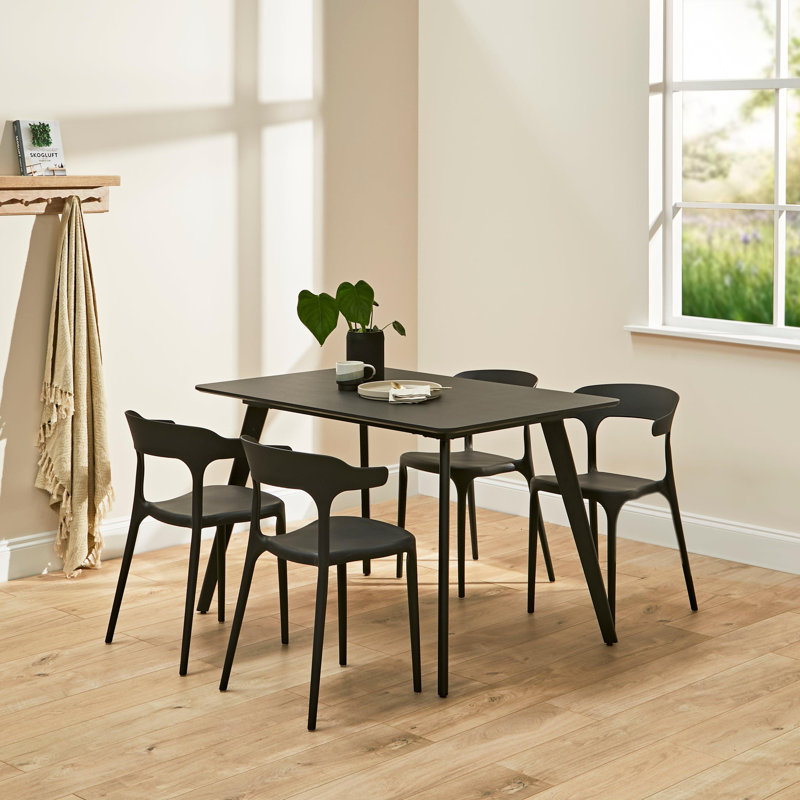 Venlo 45cm H Full Back Stacking Side Chair, Black