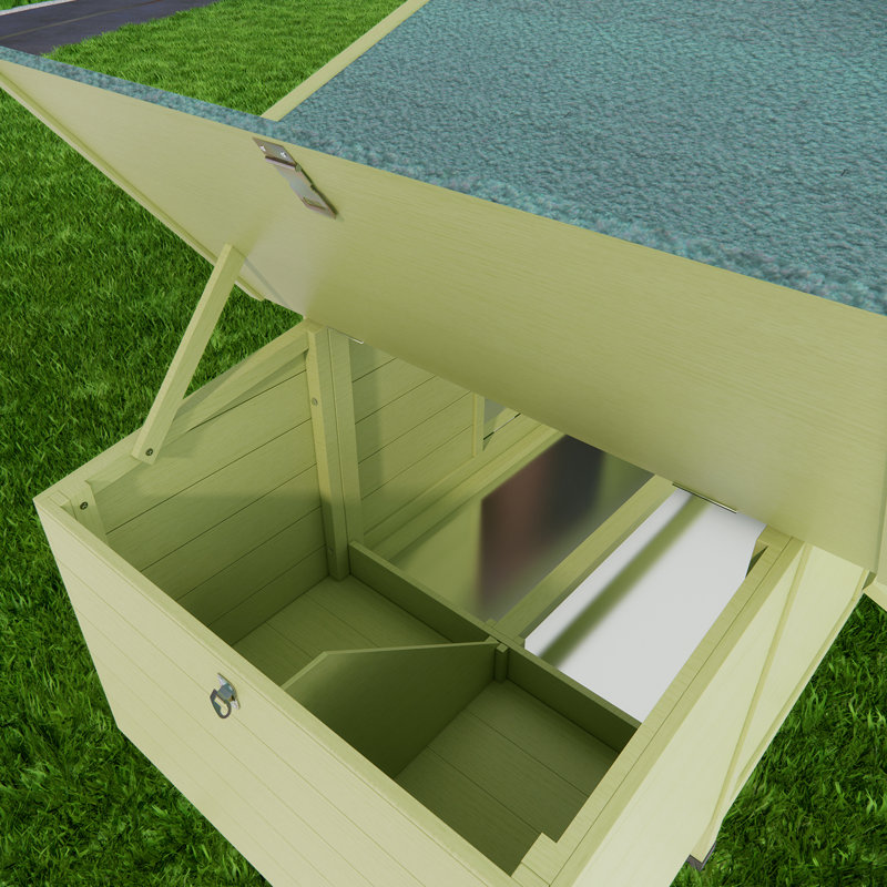 11.12 Ft Chicken Coop, 2 Nesting Boxes, Good Ventilation, -Proof, -Range Doors, Perch Inside, Predator Protected Protected, Inside