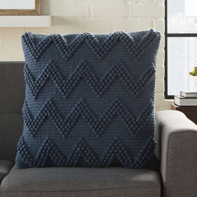  Housse et insert de coussin carré, Bleu marine, H 20 po x l 20 po x P 6 po, Carrée