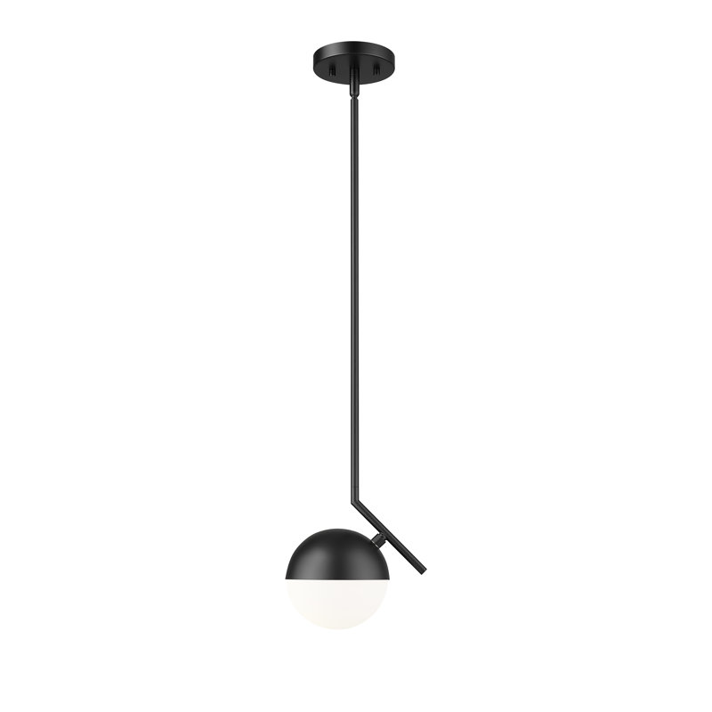 Luminaire suspendu 1 lumière 8,5 pouces Virgie, Noir mat