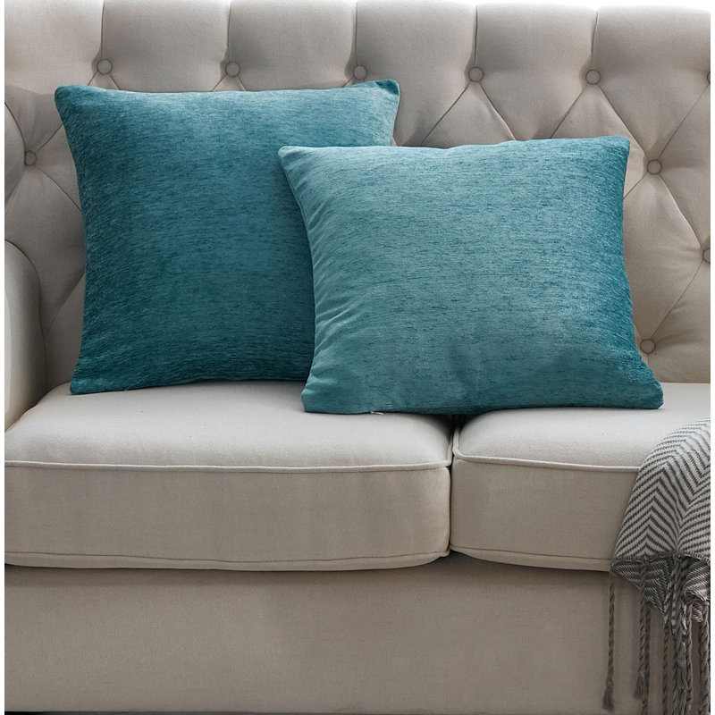 Square Throw Pillow Cover, Turquoise