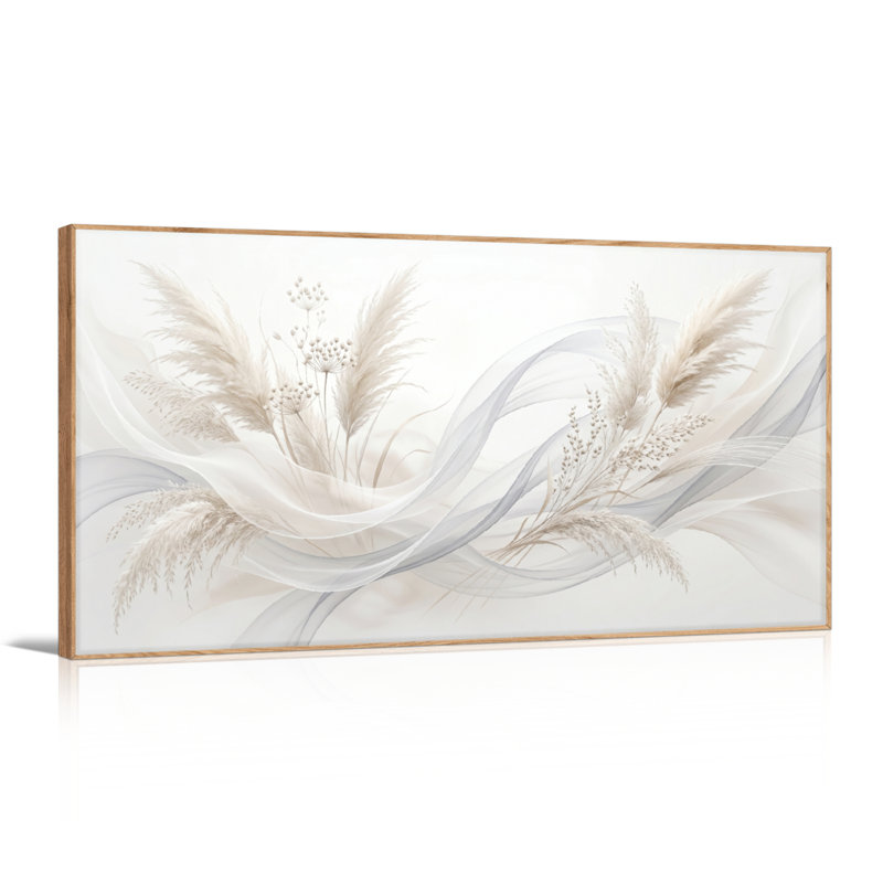 Feather Waves, reproduction d'art sur toile, ensemble de 1, Naturel, L 40 po x H 20 po