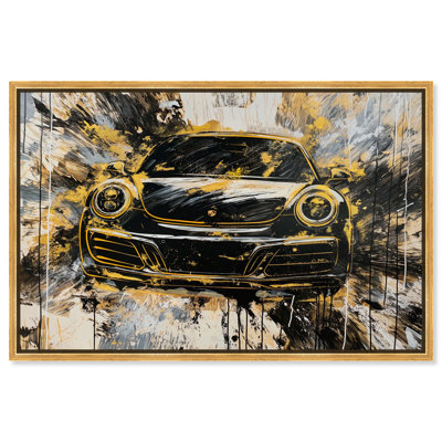 Sleek Yellow Porsche II Canvas Lux Car Paintings by Art Remedy