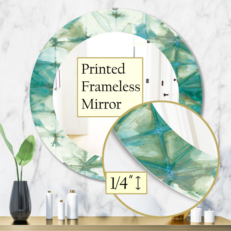 Marbled Glam Accent Wall Mirror, 31.5" H x 31.5" W, Geometric