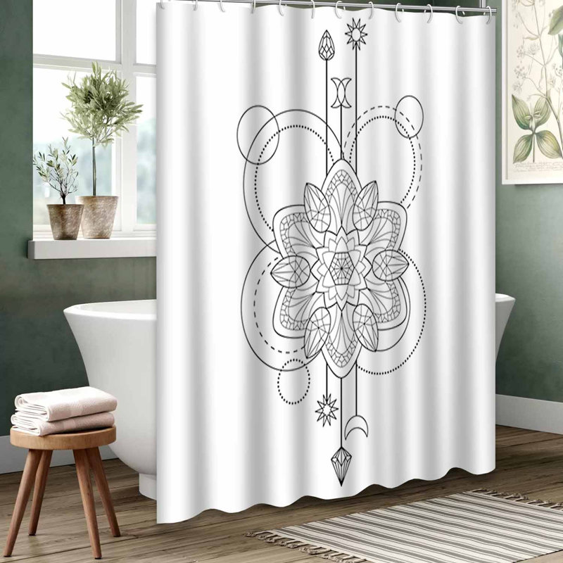 Rideau de douche noir imperméable, rideaux de douche pour la salle de bain avec 12 crochets, 72" L x 78" W