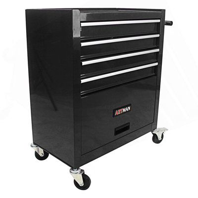 Boîte à outils à 4 tiroirs avec 4 roulettes et tiroirs, armoire d'entrée