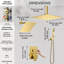 Shower Faucet Set Brushed Gold 12+6"  Rainfall Shower Faucet Set Complete with with Handheld Spray System