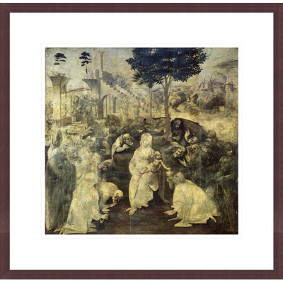 The Adoration of the Magi by Leonardo da Vinci -Framed Giclee Print
