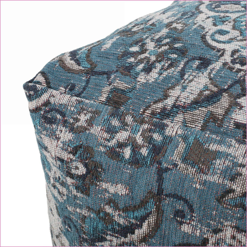 Pouf carré repose-pieds - bleu marine 16 x 16 x 16 | Bleu | Tissu