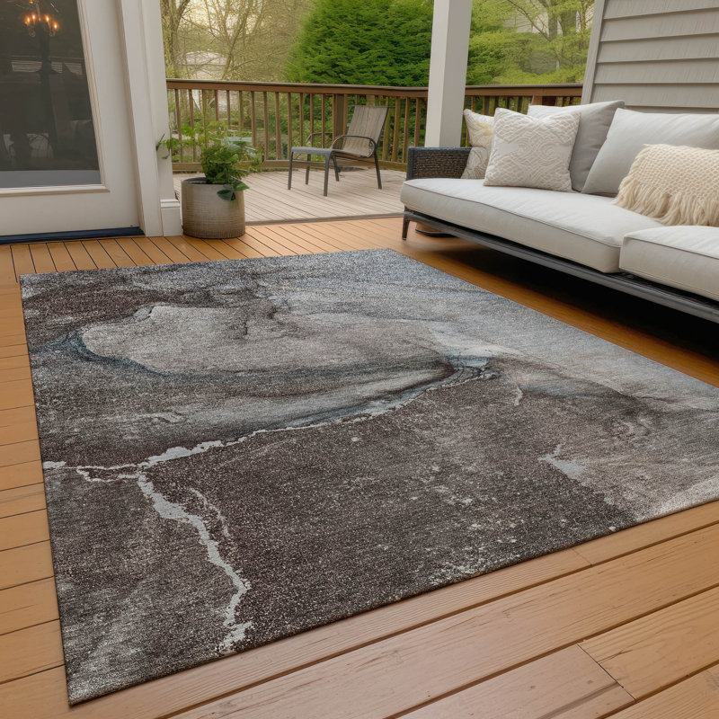 Tapis intérieur / extérieur à envers antidérapant Gordonsville, Rectangle de 10 pi x 14 pi