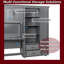 Lit simple escamotable avec armoire de bureau et armoires de rangement