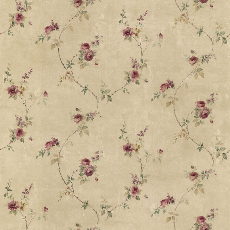 Kadence 10m x 53cm Matte Wallpaper Roll, Beige/Pink
