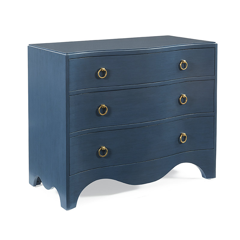 Claire Solid Wood Accent Chest, Navy
