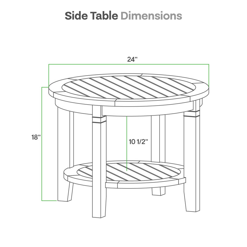 Caithlin Teak Outdoor Side Table