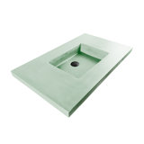 Newterra Concrete Handmade Rectangular Console Bathroom Sink