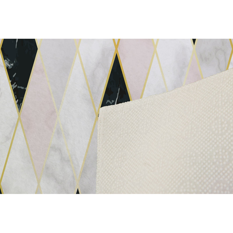 Premium Hall Carpet, 3.3 x 6.6 Feet, 100% Polyester, 0.3 in Pile Height | Antibacterial, Non-Slip Underside, Machine Washable | Elegant 3D Digital Print Design, Perfect for Entryways & Living Rooms