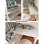 Combinaison bureau et bibliothèque en bois massif-495571292