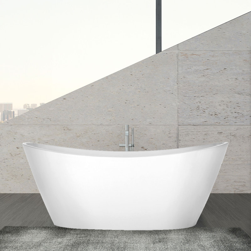 Luxury 68.89'' x 28.74'' Freestanding Soaking Plastic / Acrylic Bathtub
