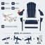 Ensemble de 2 chaises Adirondack pliantes, texture bois, porte-gobelet, PEHD toutes saisons-1928539009