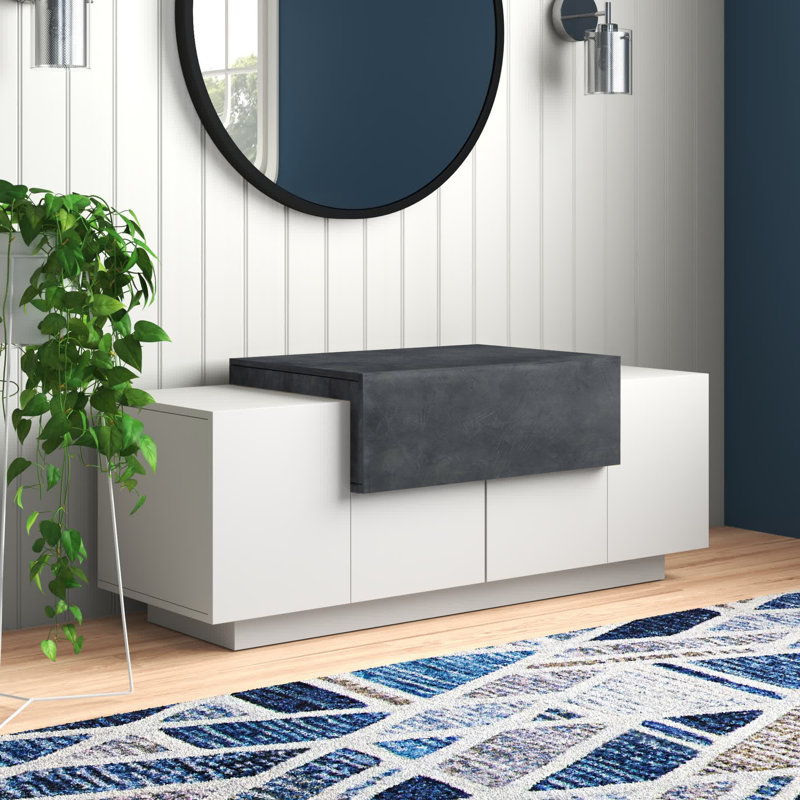 Ebling Storage Bench, White/Black