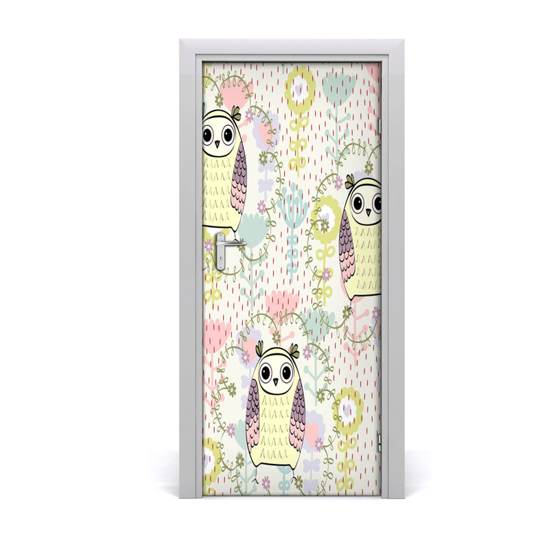 Owl Wall Door Decal, 205cm H x 85cm W
