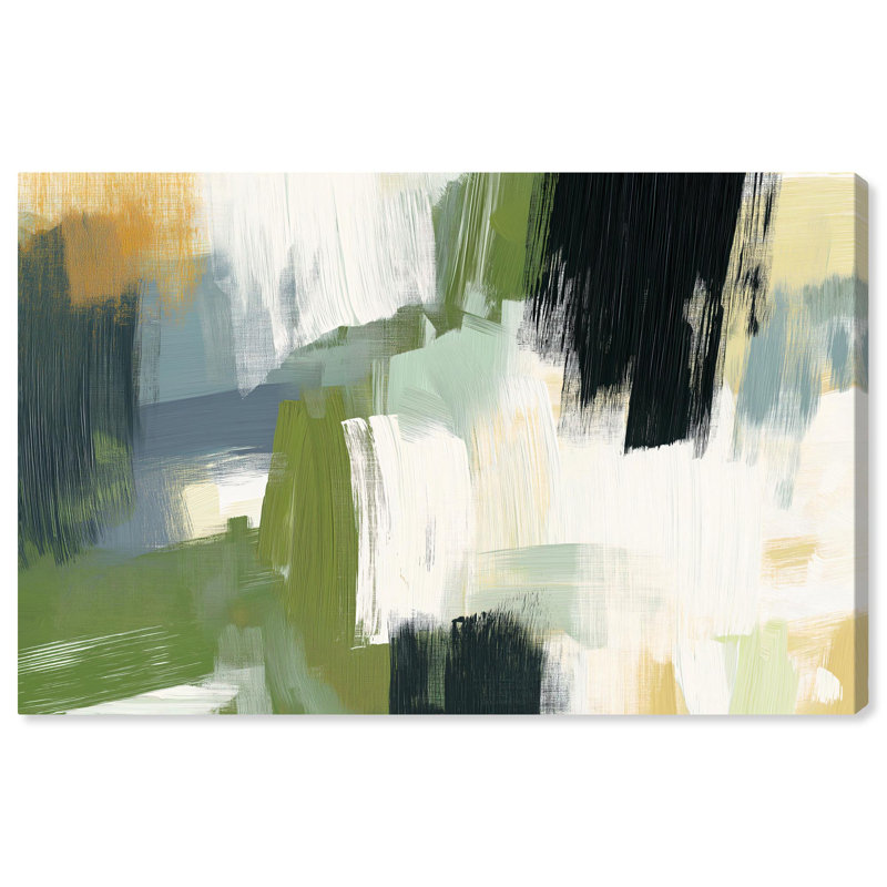 Art Remedy, bloc de couleurs abstrait sur toile texturée, verts I, H 30 po x l 45 po, Toile tendue
