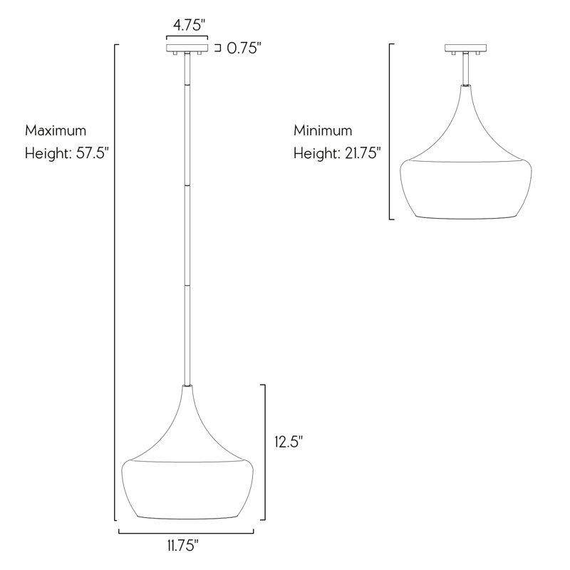 Luminaire suspendu simple à 1 lumière Longbridge